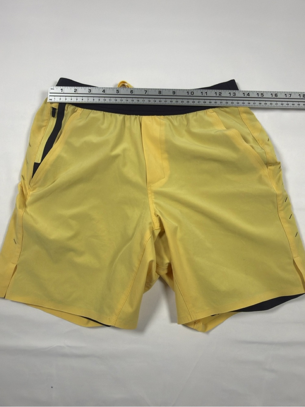 Ten Thousand Yellow Interval Shorts with Black Waistband and Liner - Picture 6 of 8